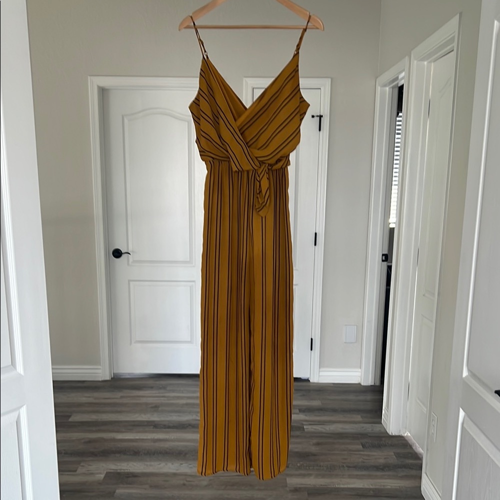 Striped Mustard Yellow Jumpsuit